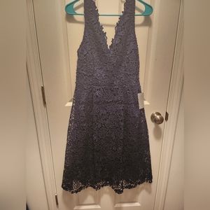 NWT Nordsdrom navy lace v neck dress